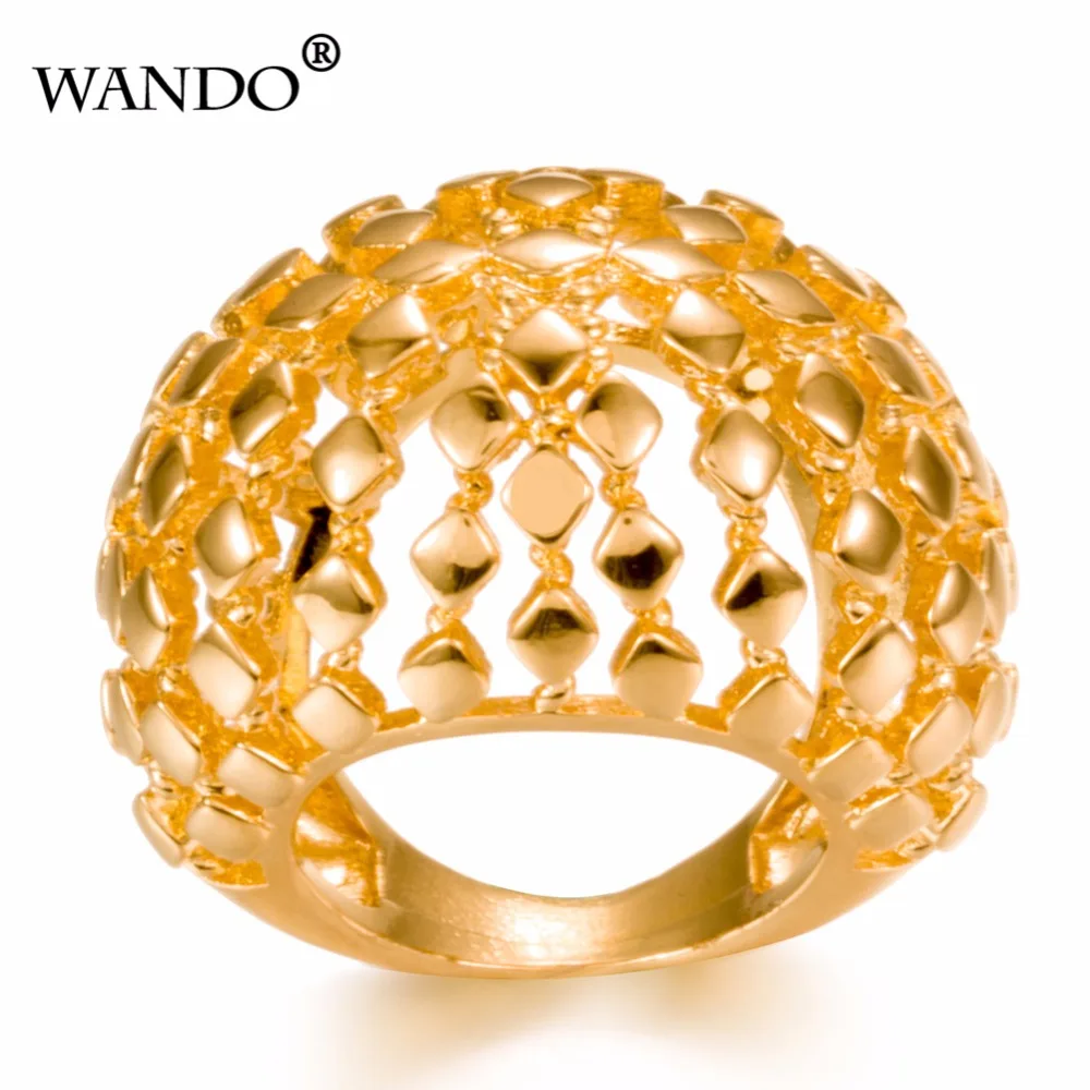 WANDO дубайское Золотое кольцо 24 к золотого цвета, обручальное кольцо для женщин и мужчин, эфиопское/Африканское/нигерийское кольцо для мужчин и женщин, подарок WR15