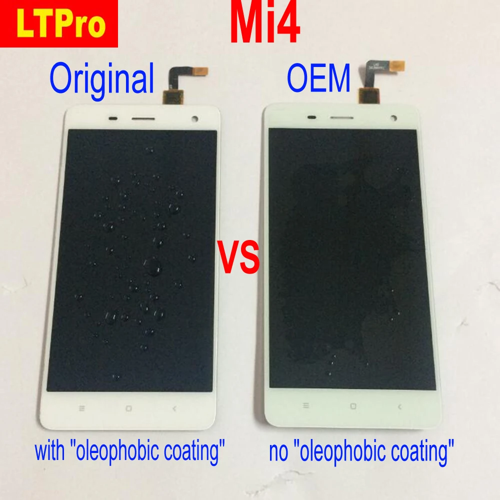 LTPro 100% Tested Original For Xiaomi Mi4 M4 MI 4 Full LCD Display Touch Screen Digitizer Assembly or with Frame Phone Parts
