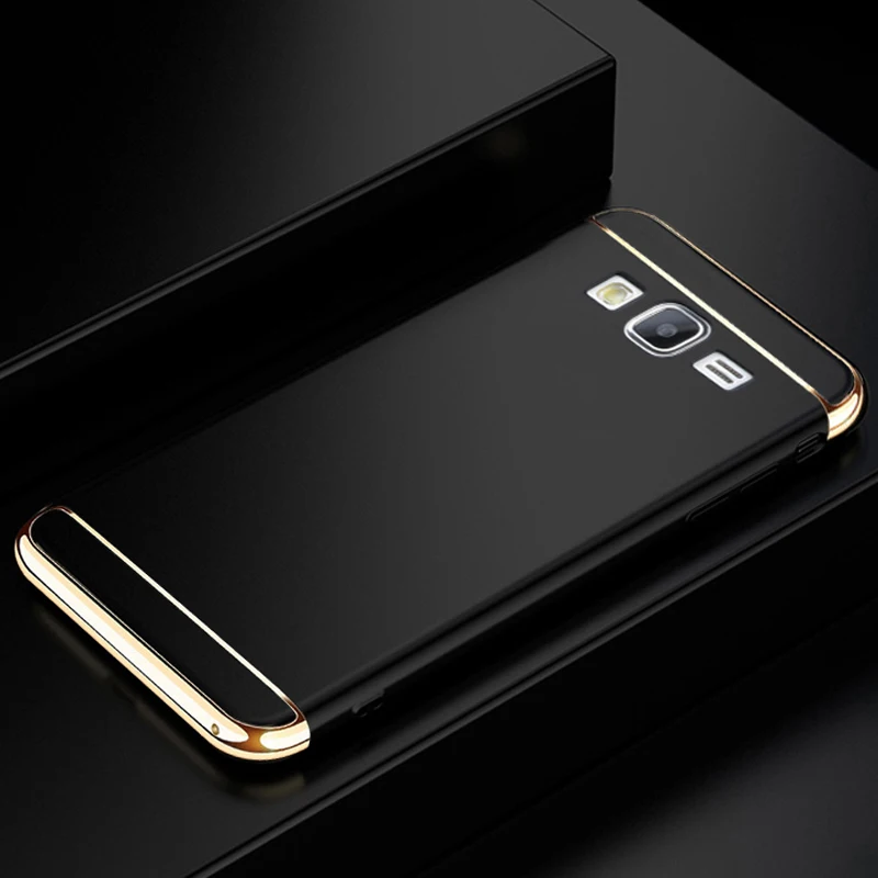YueTuo etui, чехол, чехол для samsung Galaxy j 7 j7() j700 роскошный на заднюю панель телефона жесткий пластиковый 360 3d чехол s - Цвет: black