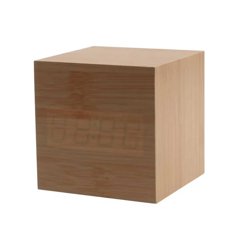

hot sale item 2017 1PC Digital LED Bamboo Wooden Wood Desk Alarm Brown Clock Voice Control #30