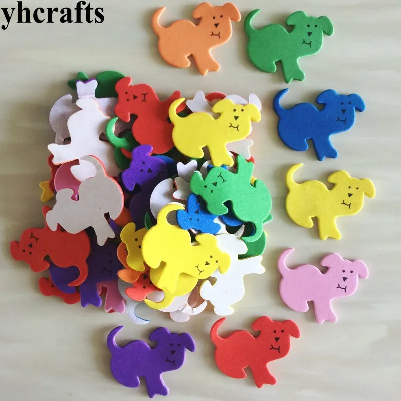 

45PCS/LOT.Colorful dog foam stickers Birthday gifts baby room decoration Creative craft diy toys Kindergarten crafts Activity