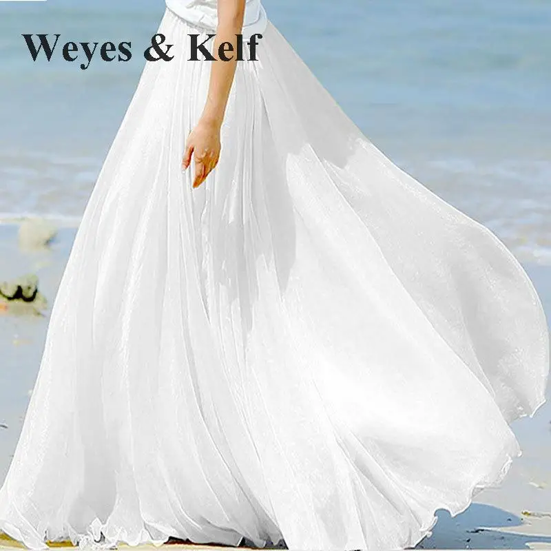 Женская длинная юбка с оборками Weyes & Kelf элегантная шифоновая пляжная в стиле бохо