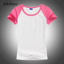 Женские с короткими рукавами с круглым вырезом, лайкра, чесаные хлопковые Лоскутные футболки, женские модные футболки для отдыха