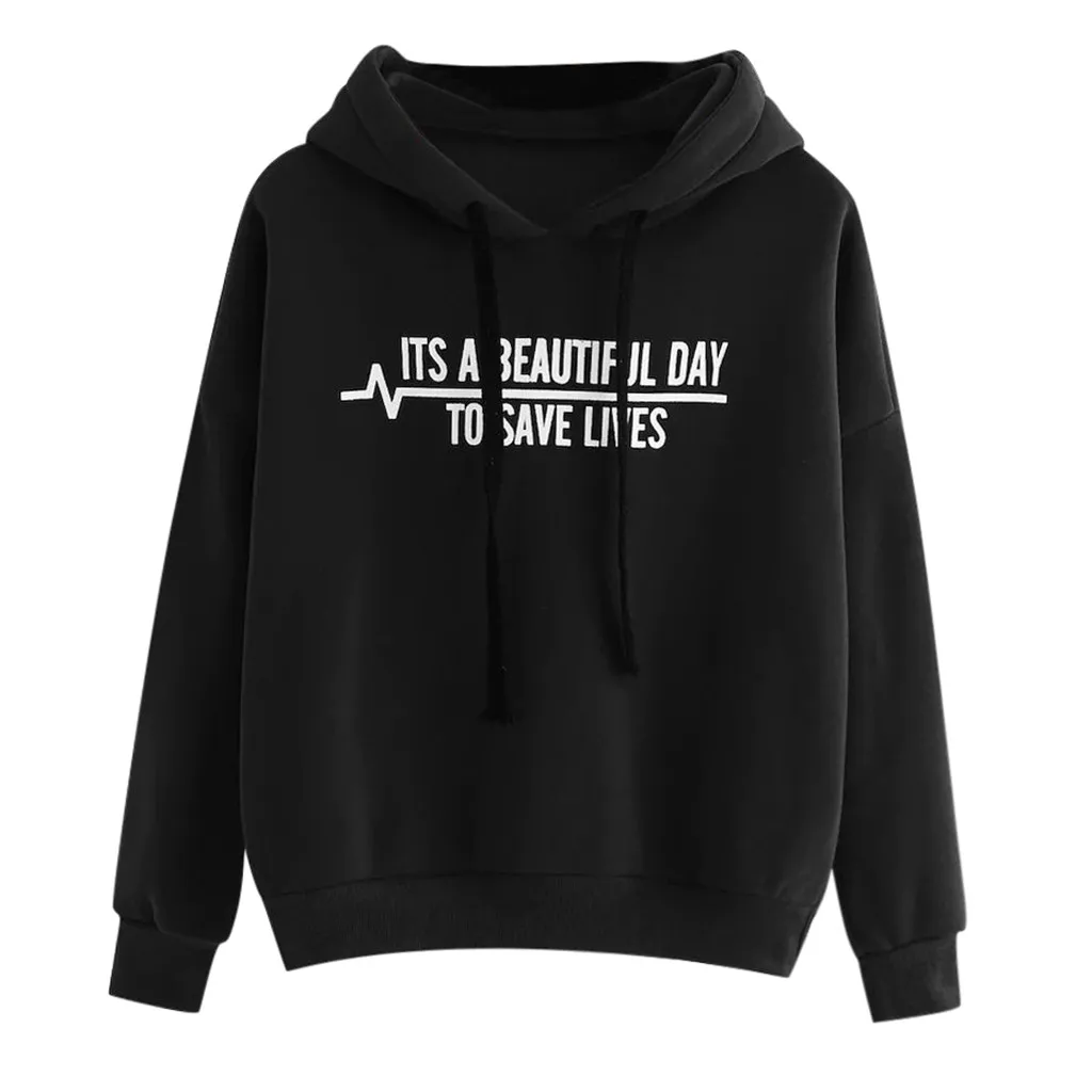 

SAGACE Women Letter Print Sweaters Pullovers Tops Blous With Rope Hat Long Sleeve Hoodies Ladies Soft High Quality Sweatshirt