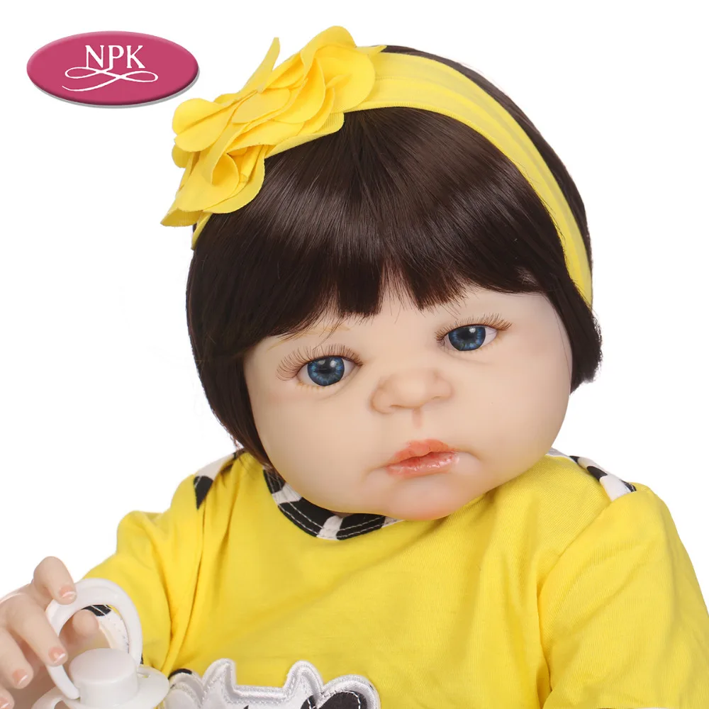 NPK 57CM Reborn Baby Doll FUll SIlicone Vinyl Truly Girl Lifelike 2018 New Bathe Toy Dolls Bebe Reborn Bonecas For Toddler Gifts (3)