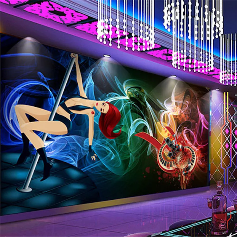 

Custom Print Fabric Textile Wallcoverings For Walls Cloth Murals Matt Silk Bar Commerce Washable Modern Abstract Beauty Guitar