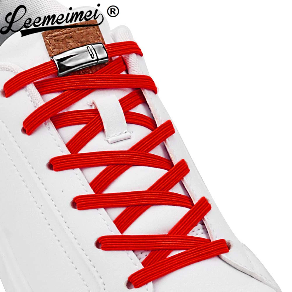 

Flat Elastic Shoe laces Upgraded Version No Tie Elastic Shoelaces with Magnetic laces Lock Fits Adult and Kids Shoes