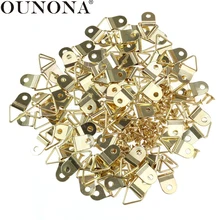 OUNONA, 50 шт., маленькие d-кольца с одним отверстием, подвески для картинных рам, держатели с винтами