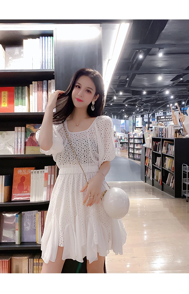 Платье oln в Корейском стиле vestidos; Новое поступление; ; французское ажурное шифоновое платье с оборками; распродажа
