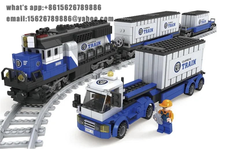 

Ausini building block set compatible with lego transportation train 017 3D Construction Brick Educational Hobbies Toys for Kids