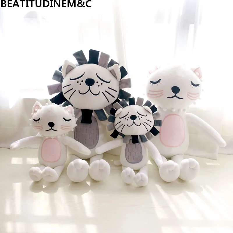Cute Cat Lion Pillow Plush Toys, Children Soothe Plush Toys, Doll Home Children's Room Decoration, Gifts Cute Cat Lion Pillow Plush Toys, Children Soothe Plush Toys, Doll Home Children's Room Decoration, Gifts