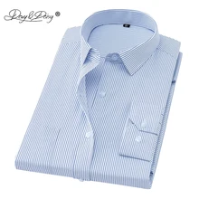 Davydaisy хлопок Для мужчин рубашка Длинные рукава платье в полоску Рубашки для мальчиков брендовая одежда Бизнес рабочая рубашка Camisa masculina ds172