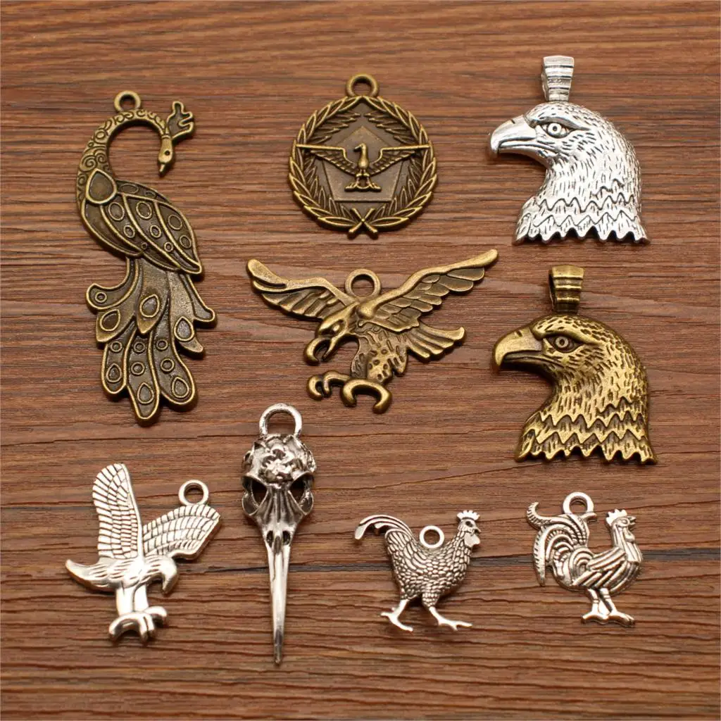 4 Pcs Mix Desert Eagle Charms For Jewelry Making Diy Craft Supplies Decorative Birds Jewelry