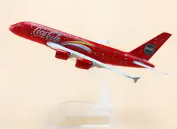 16 см сплав металла красный воздушная Малайзия Airbus 380 A80 дыхательные пути модель самолета Модель самолета w Стенд подарок