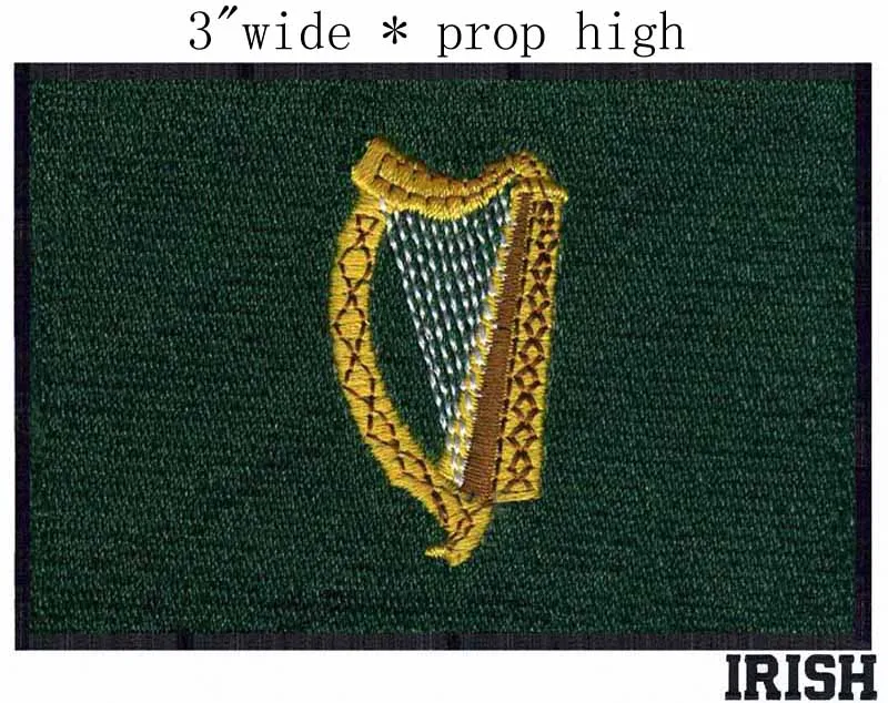 

Irish Nationalism Flag 3.0" wide embroidery patch for 3d embroidery fabric/ropa moto/embroidered patch for kid