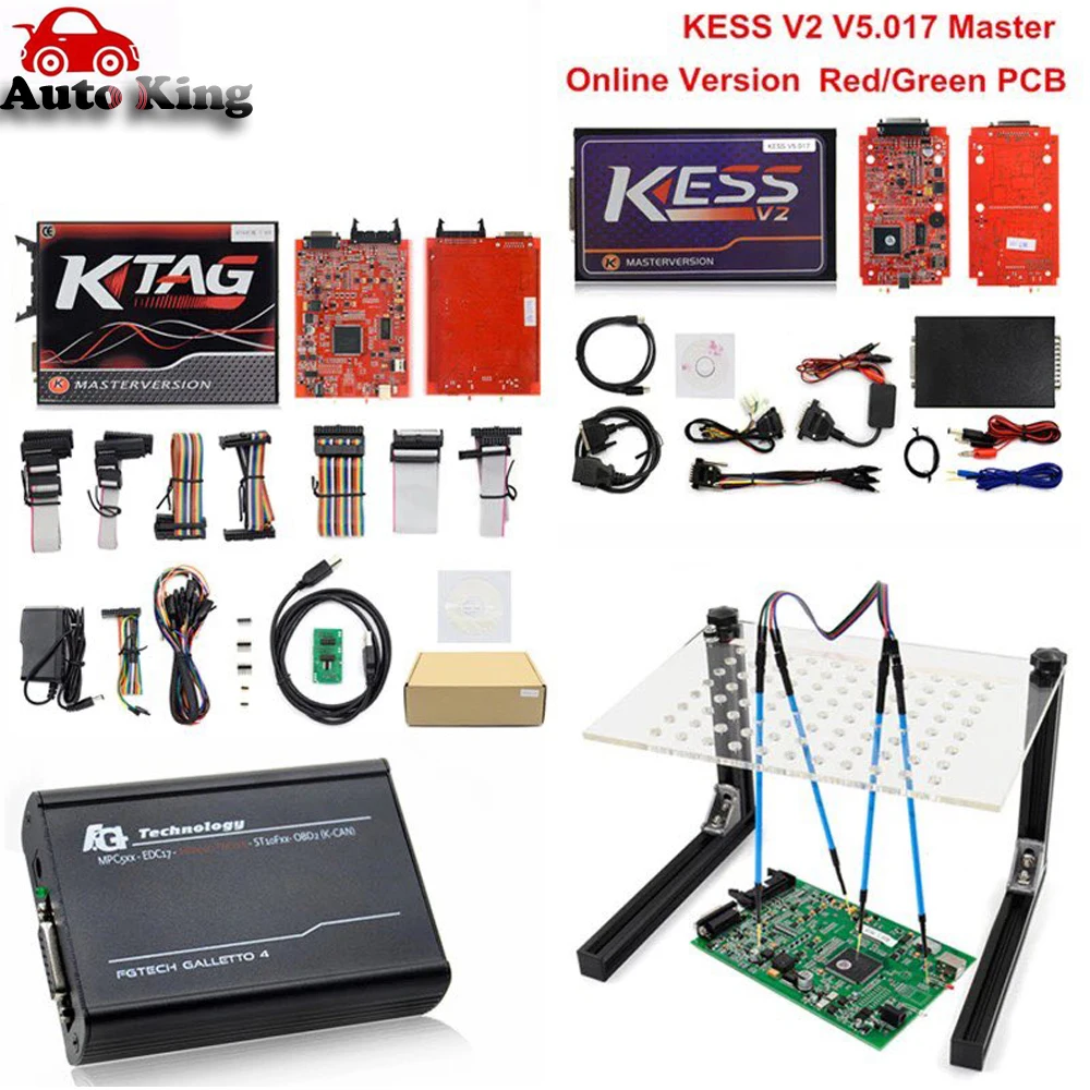 Kess V5.017 OBD2+ K-TAG FW7.020 Ktag+ Fgtech Galletto 4 Мастер v54+ светодиодный Адаптер BDM рамки программатор системного блока управления в качестве подарка