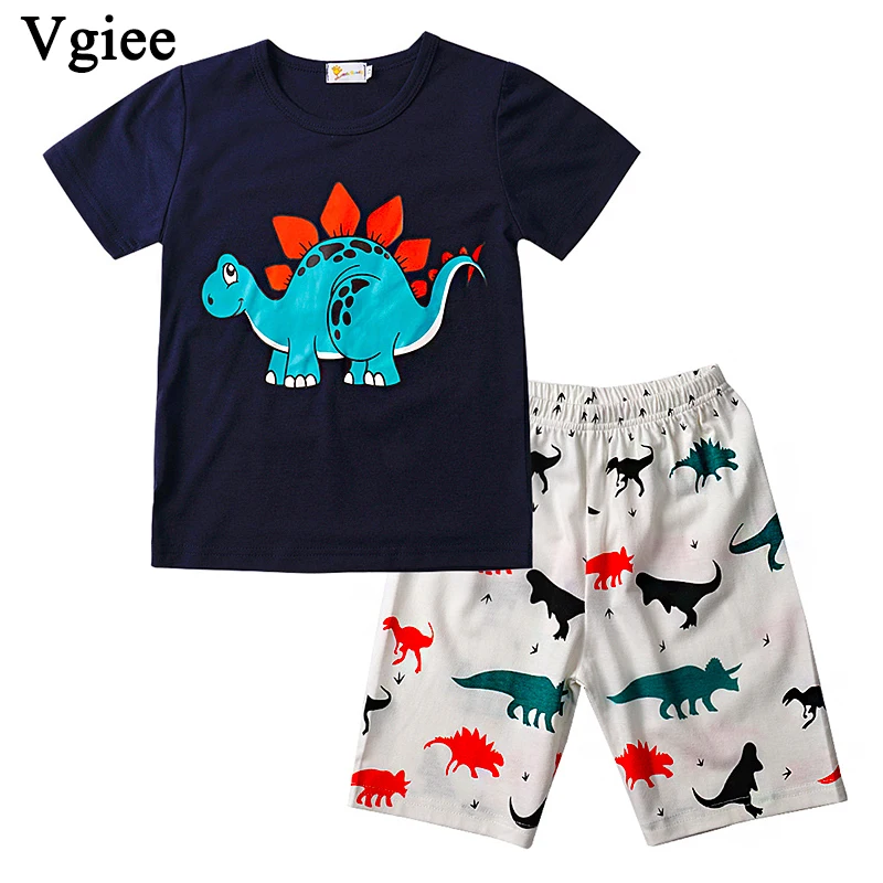 

Vgiee Kids Clothe Fashion Summer Dinosaur Cartoon Short O-Neck Boys Children Clothes Boy Kid Clothing 2019 CC145