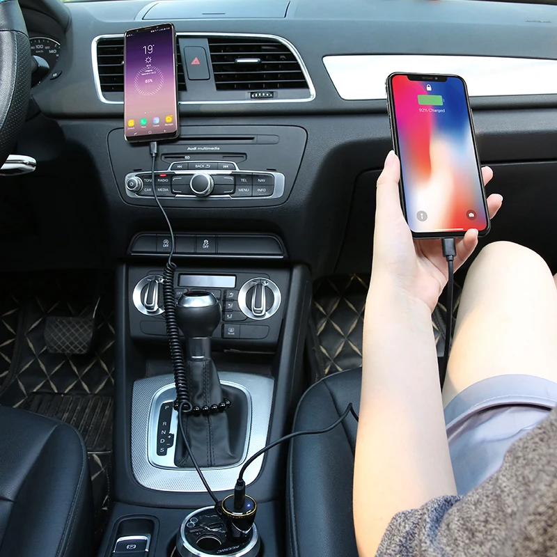 Автомобильное USB зарядное устройство FLOVEME для Xiaomi mi 8 Huawei P20 Micro Type C iPhone X 7