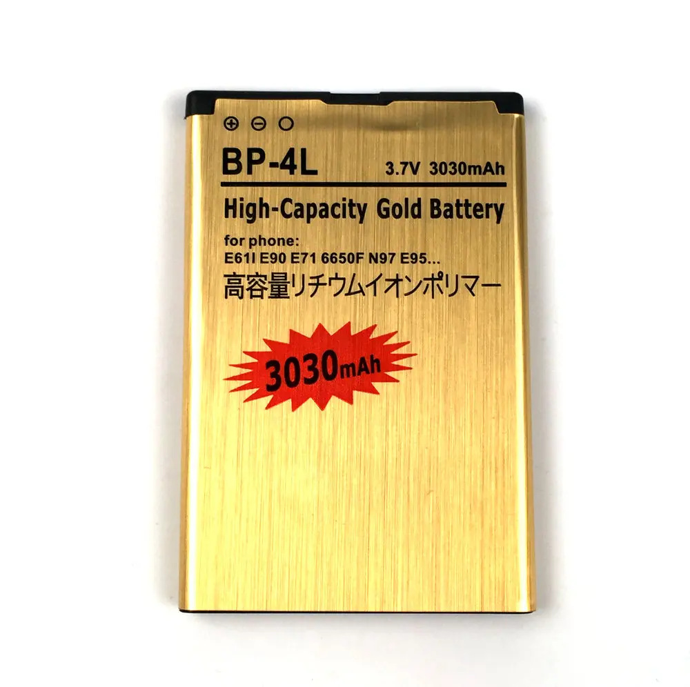 New BP 4L 3030mAh High Capacity Gold Battery For Nokia E63 E71 E72 E73