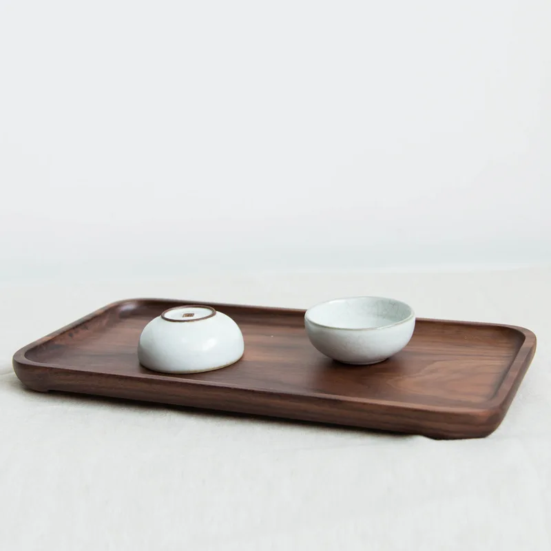 

Brown Western dishes Coffee tray Black walnut tea Tray Delicate Rural Style Table Home decoration