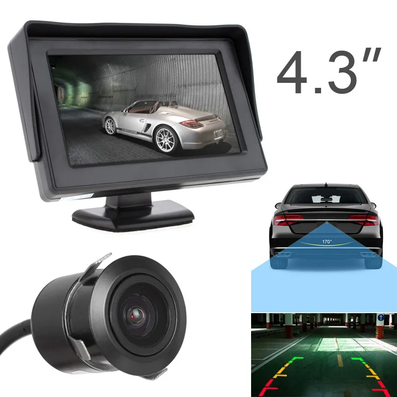 

4.3 Inch HD 480 x 234 Resolution 2-Channel Video Input TFT-LCD Car Monitor + HD CCD Waterproof Rear View Camera