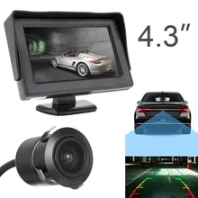 4.3 Inch HD 480 x 234 Resolution 2-Channel Video Input TFT-LCD Car Monitor + HD CCD Waterproof Rear View Camera