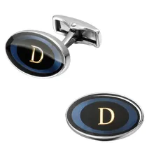 Men’s suits shirts cufflinks groom wedding fashion high quality silver blue enamel D cufflinks