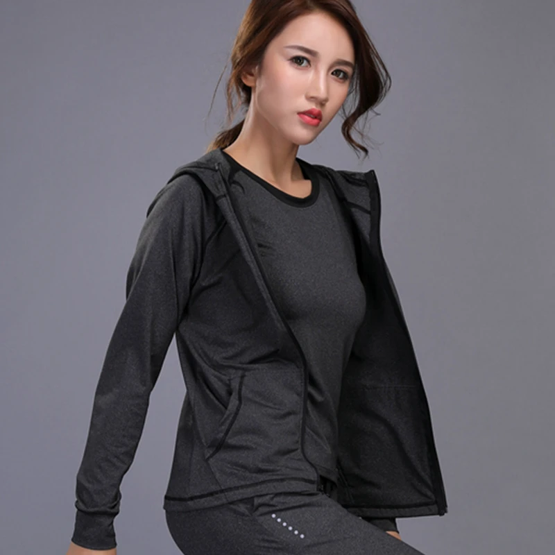 Dry Quick Gym Jackets High Elastic Tights Women Fitness Jackets Running