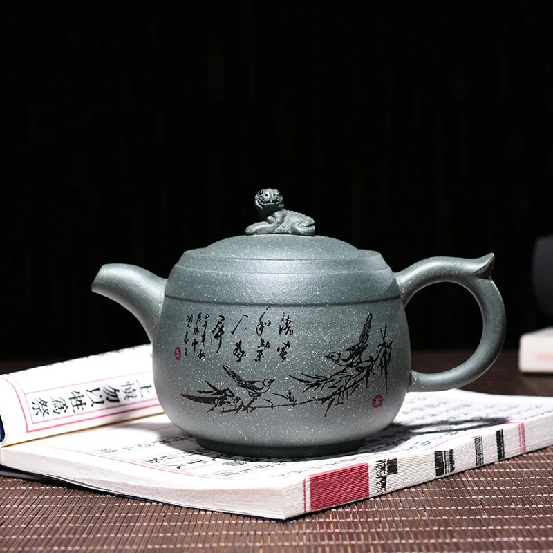 

Famous Quality Goods Manual Raw Ore Green Mud Lying Tiger Pot Kungfu Online Teapot Tea Set Suit A Piece Of Generation Hair