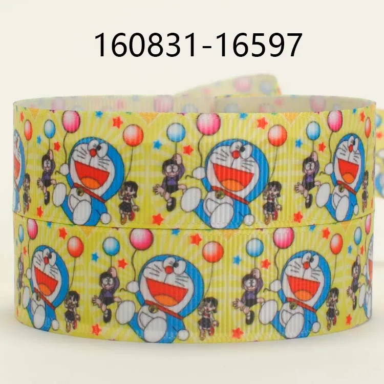 160831-16597 10 ярдов-разные размеры-живой мультфильм Doraemon лента напечатанная Grosgrain лента - Цвет: 160831-16597