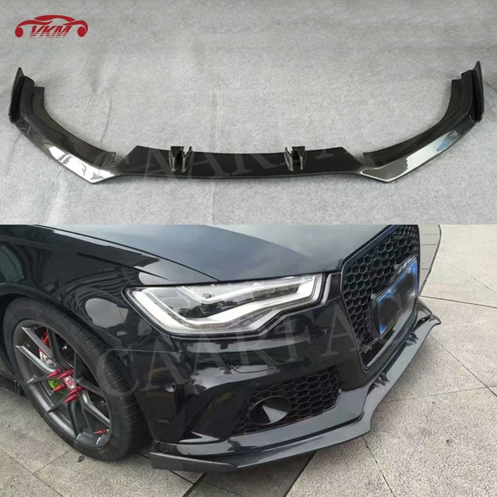 Передний спойлер из углеродного волокна для Audi A6 RS6 A7 RS7 2012-, защита для подбородка, защита для автомобиля