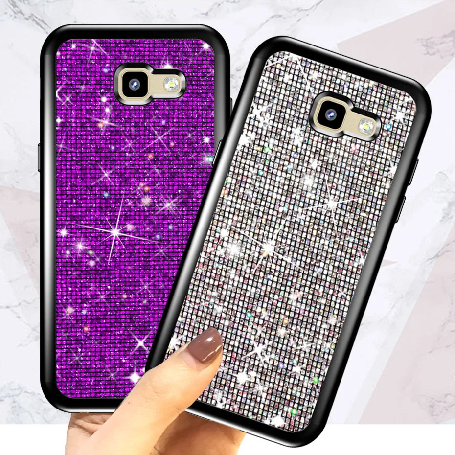 

For Funda Samsung Galaxy A5 2018 Case Grid Glitter Silicone Soft Cover Cases For Samsung A5 2017 Fitted Phone Bag A520F