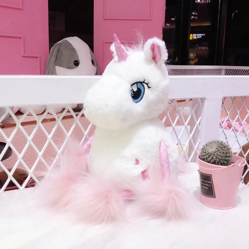 1pc 35/60cm Lovely Unicorn with Long Tail Stuffed Kawaii Soft Unicorn Plush Toys for Children Creative Birthday Gift for Girls