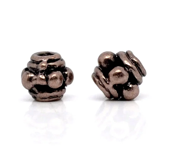

DoreenBeads Zinc metal alloy Spacer Beads Lantern Antique Coppercolor About 3.5mmx3.5mm,Hole:Approx 0.7mm,60 PCs 2015 new