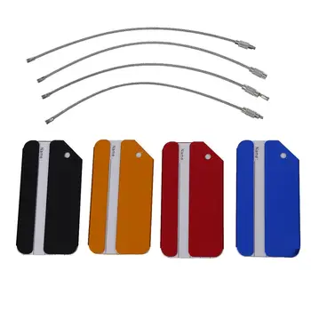 

5 pcs of 4pcs Aluminium Metal Travel Luggage Baggage Suitcase Address Tags Label Holder