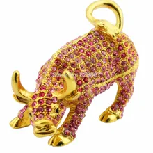 Металлическая коробка для ювелирных изделий из крупного рогатого скота, украшение ручной работы, домашняя мебель, Настенная коробка для коровы, модель, маленький подарок, алмазные изделия для крупного рогатого скота