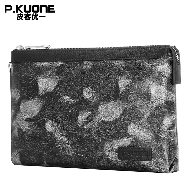 

P.KUONE New Desigh Luxury Brand Fashion PU Leather Business Men Phone Money Wallet Big Capacity Card Holder Handbag For Gift