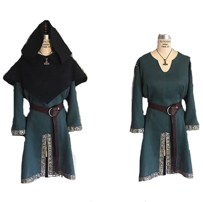 

Adult Men Medieval Tunic Shirt Larp Viking Pirate Costume Renaissance Clothing Celtic Horseback Knight Cos Garb Dress For Men