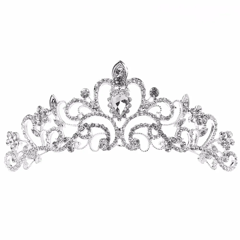 

Stunning Princess Austrian Bridal Crystal Wedding Hair Tiara Crown Veil Headband