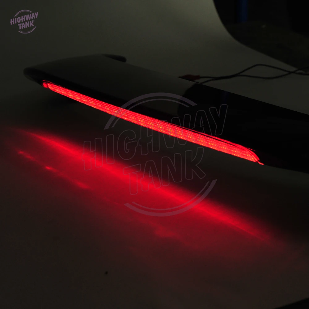 Motorcycle Accessories Black Motorcycle LED Rear Trunk Spoiler with Red Lens case for Honda GL1800 GOLDWING 2001-2011