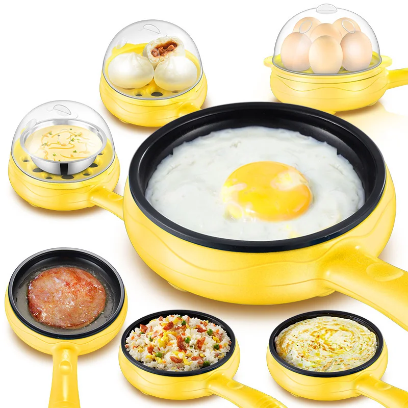 

Household Multifunction Mini Egg Omelette Pancakes Electric Fried Steak Non-Stick Frying Pan Boiled eggs boiler steamer Shut Off