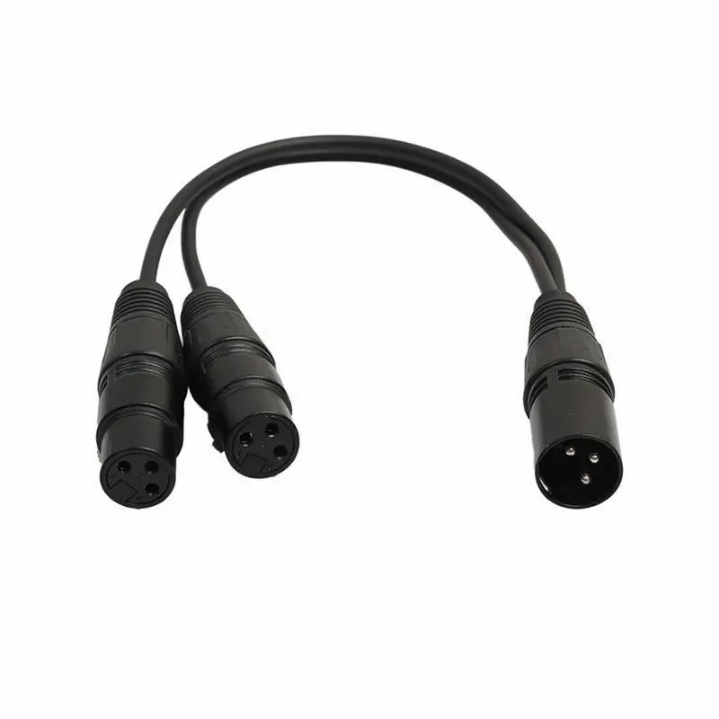 

XLR Male Plug to Dual 2 Female Jack Y Splitter Mic DJ Cable Adaptor 3-Pin