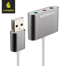 Hagibis External Sound Card Converter Splitter USB Adapter 3 Port Converter Headphone Microphone for PC Laptop Audio adapter