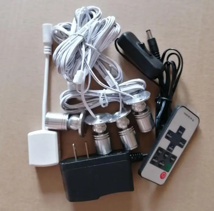 

Mini Led Spotlight Cabinet Led Spot Light Dimmable Lamp Showcase Down Lights Controller Juction Box DC 12V 1.5W