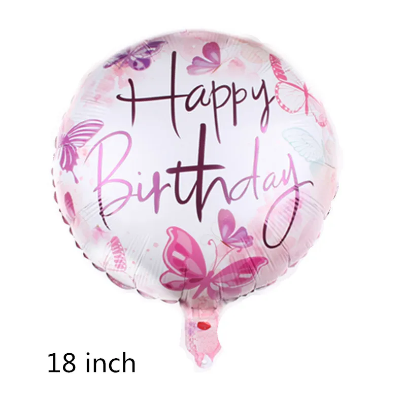 New Large Butterfly Foil Balloon for Baby Shower Kids Girl Birthday Jungle Party Decoration Inflatable Air Balloon Animal Globos - Цвет: round