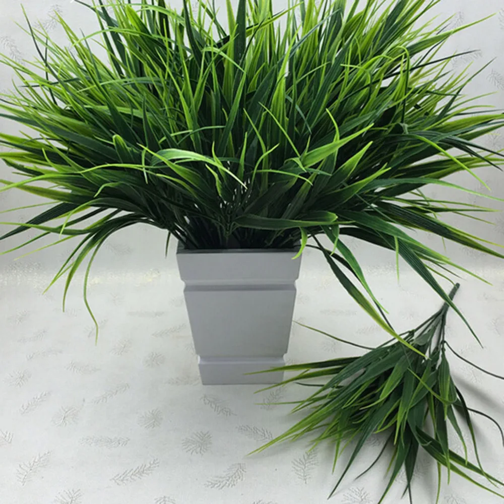 2016 New 7 fork Green Grass Artificial Plants For Plastic Flowers