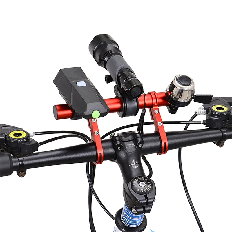 Bicycle Handlebar Extender 30mm Anti-corrosion Aluminum Double Handle Bar Light Computer Phone Clip Bike Bracket Holder PA0088 (5)