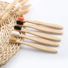 10 pcs /set Eco-Friendly Natural Bamboo Charcoal Toothbrush Soft Bristle Low Carbon Wooden Handle Portable Teeth Clean Brush