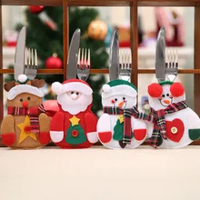 New Year Merry Christmas Knife Fork Cutlery Set Skirt Pants Navidad Natal Christmas Decorations for Home Xmas