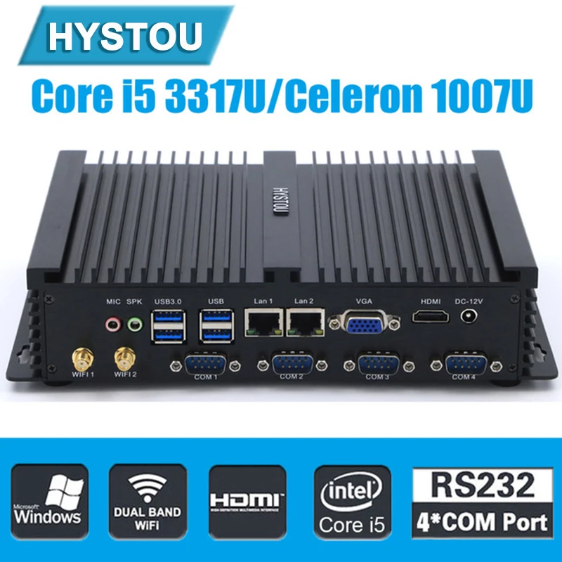 HYSTOU Industrial Mini PC Core i5 3317U Intel Fanless